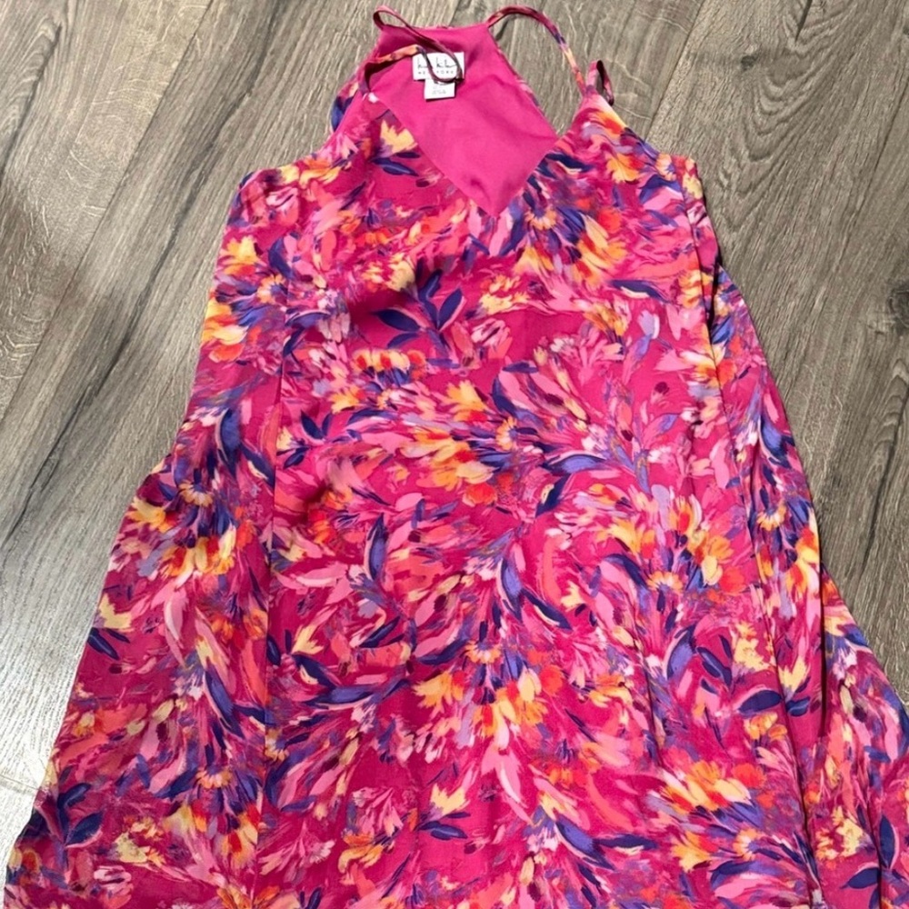 Nicole Miller Pink/Colorful Slip Maxi Dress - Picture 3 of 4